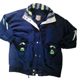 Current Seen Men's Jacket size 1XL,  blue/navy,  acrylic, polyester, cotton